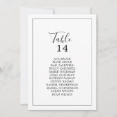 ミニマリストのテーブル番号シーティンググラフカード (正面)