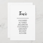 ミニマリストのテーブル番号4座席表 招待状 (正面/裏面)