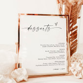 ミニマリストのデザートメニュー看板、ボヘミアンモダンウェディング ポスター