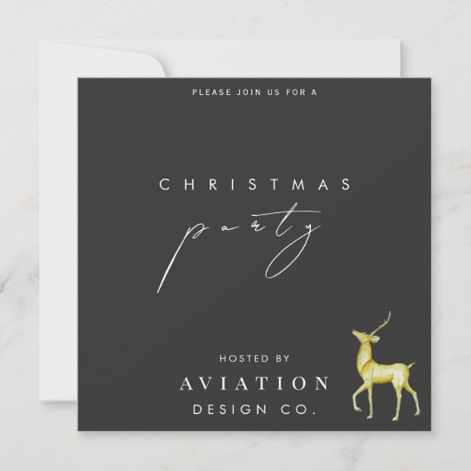 ミニマリストのトインデア企業のークリスマスパーティー 招待状 (正面)