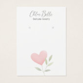 ミニマリストのニュートラルな葉のハートパターンカード (正面)