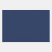 ミニマリストのネイビーブルーのプレーン無地のカラーラッピング ラッピングペーパーシート (正面2)