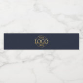 ミニマリストのネイビーブルー会社のビジネスロゴブランド ペットボトルラベル (シングルラベル)