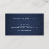 ミニマリストのネイビー実在ル・エステート・名刺 名刺 (裏面)