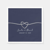 ミニマリストのネイビー結婚ルズ・ナプキン スタンダードカクテルナプキン (正面)