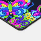 ミニマリストのネオンバカラフルグはっきりした鮮やか デスクマット (コーナー)