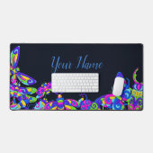 ミニマリストのネオンバカラフルグはっきりした鮮やか デスクマット (キーボード&マウス)