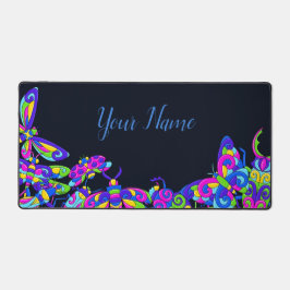 ミニマリストのネオンバカラフルグはっきりした鮮やか デスクマット