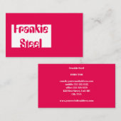 ミニマリストのネオンピンクと白の名刺 名刺 (正面/裏面)