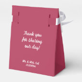 ミニマリストのハイビスカスとホワイトウェディング フェイバーボックス (裏面サイド)