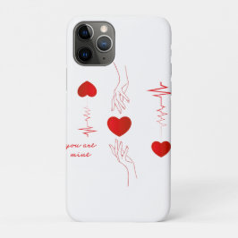 ミニマリストのハートビートと手の愛のマグカップ - ロマンチック iPhone 11 PROケース