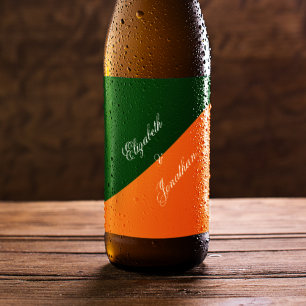 ミニマリストのバイブラントな日の出の結婚式 ビールラベル