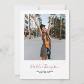 ミニマリストのバラ金ゴールド写真彼女が卒業 招待状 (裏面)