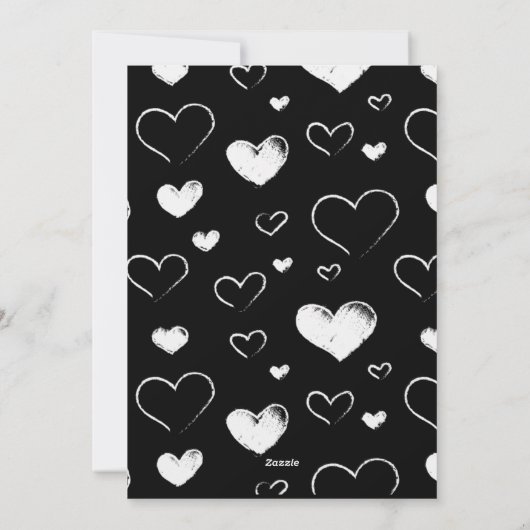 ミニマリストのバレンタインデーのカップル写真赤と黒 シーズンカード (裏面)