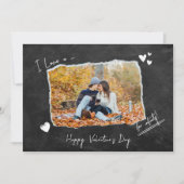 ミニマリストのバレンタインデーカップル愛uフォトグレー シーズンカード (正面)