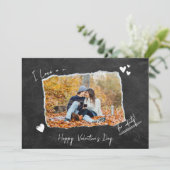 ミニマリストのバレンタインデーカップル愛uフォトグレー シーズンカード (スタンド正面)