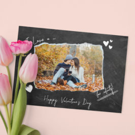 ミニマリストのバレンタインデーカップル愛uフォトグレー シーズンカード