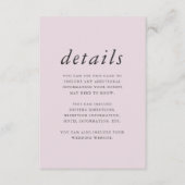 ミニマリストのバーガンディとグレーの結婚式の詳細 エンクロージャーカード (正面)