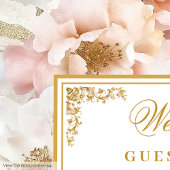 ミニマリストのパステル結婚ピンクのゲストブック ゲストブック