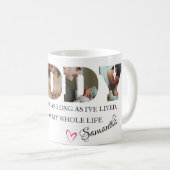 ミニマリストのパパの写真コラージュがハッピー・パパの日 コーヒーマグカップ (正面右)