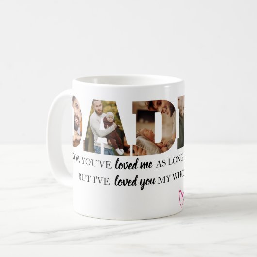 ミニマリストのパパの写真コラージュがハッピー・パパの日 コーヒーマグカップ (正面左)