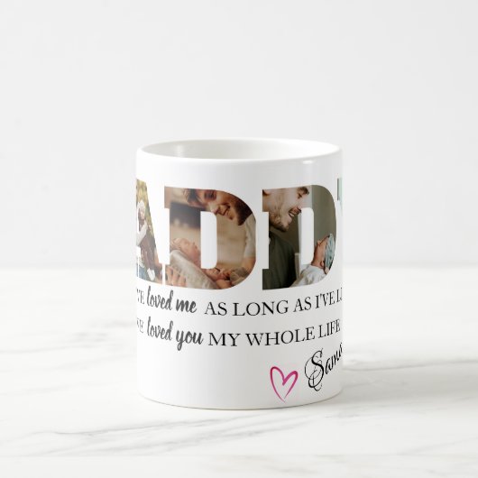 ミニマリストのパパの写真コラージュがハッピー・パパの日 コーヒーマグカップ (中央)