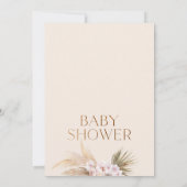 ミニマリストのパンパス・グラス・ベビー・シャワー 招待状 (裏面)