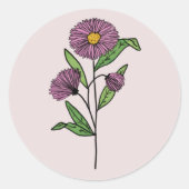ミニマリストのパープル結婚アスター ラウンドシール (正面)