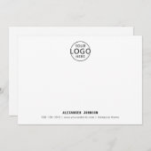 ミニマリストのビジネスカスタムロゴプロフェッショナル ノートカード (正面/裏面)