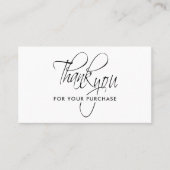 ミニマリストのビジネスロゴありがとう白黒 割引カード (正面)