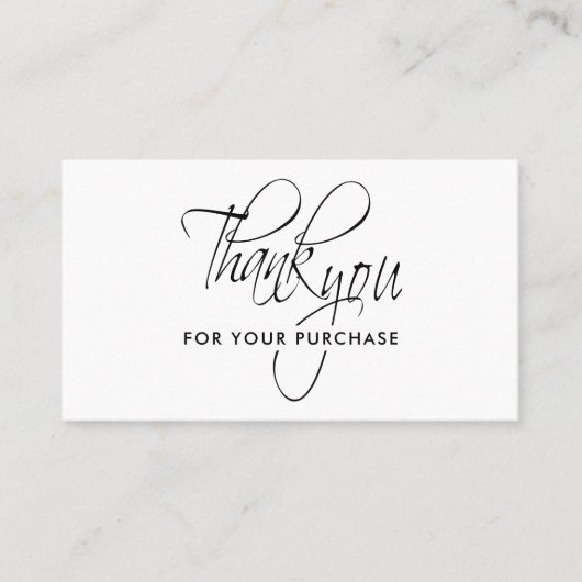 ミニマリストのビジネスロゴありがとう白黒 割引カード (正面)