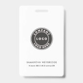 ミニマリストのビジネスロゴ会社の従業員スタッフID バッジ (裏面)