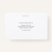 ミニマリストのビジネスロゴ従業員のカスタム バッジ (裏面)