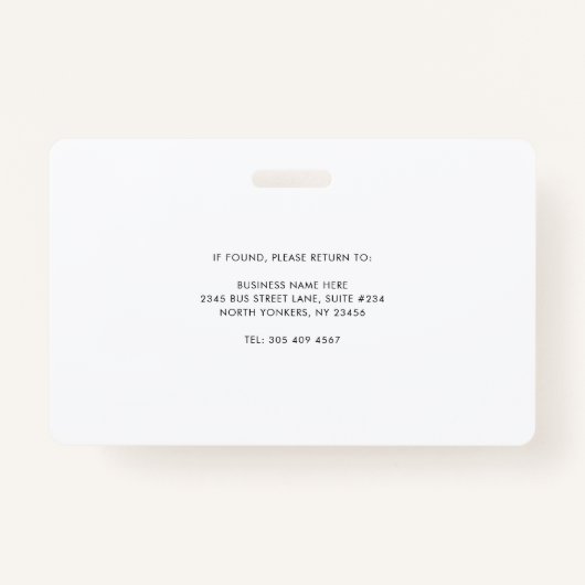 ミニマリストのビジネスロゴ従業員のカスタム バッジ (裏面)