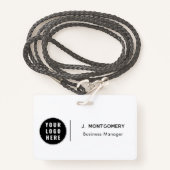 ミニマリストのビジネスロゴ従業員のカスタム バッジ (正面ランヤード)