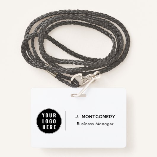 ミニマリストのビジネスロゴ従業員のカスタム バッジ (正面ランヤード)