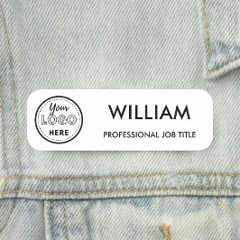 ミニマリストのビジネスロゴ白人従業員 名札