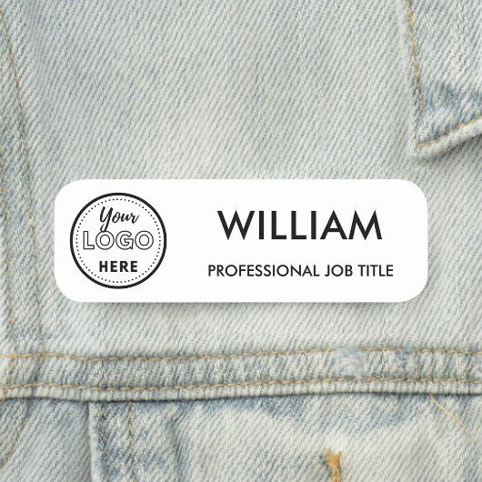 ミニマリストのビジネスロゴ白人従業員 名札