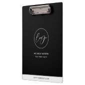 ミニマリストのビジネスロゴ白黒プロモーション クリップボード (左)