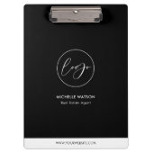 ミニマリストのビジネスロゴ白黒プロモーション クリップボード (正面)