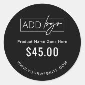 ミニマリストのビジネスロゴ製品価格ラベルシール ラウンドシール (正面)