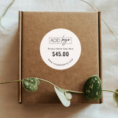 ミニマリストのビジネスロゴ製品価格ラベルシール ラウンドシール