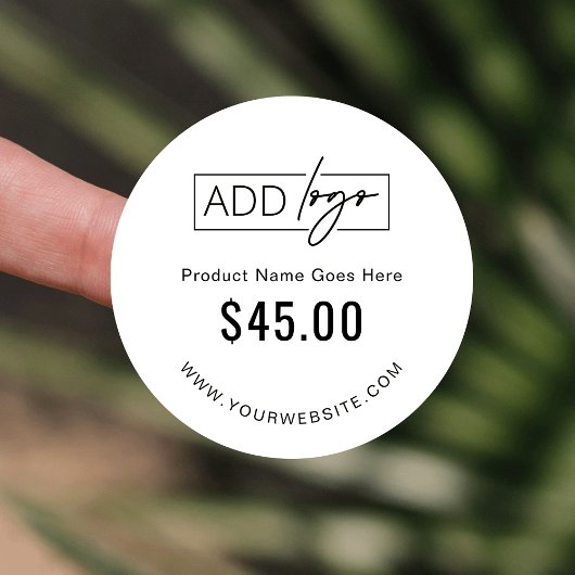 ミニマリストのビジネスロゴ製品価格ラベルシール ラウンドシール