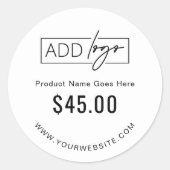 ミニマリストのビジネスロゴ製品価格ラベルシール ラウンドシール (正面)