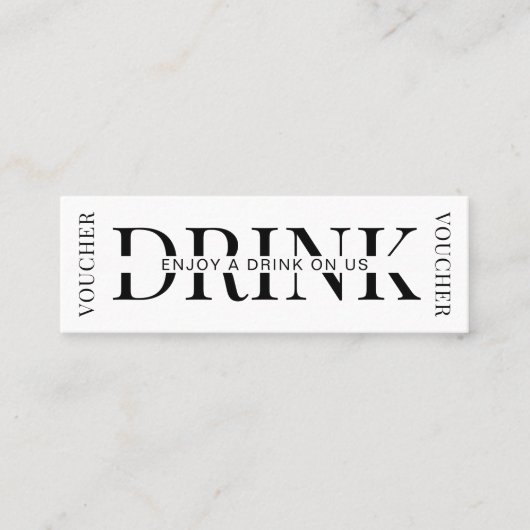 ミニマリストのビジネス企業のロゴDrinkバウチャー スキニー名刺 (正面)