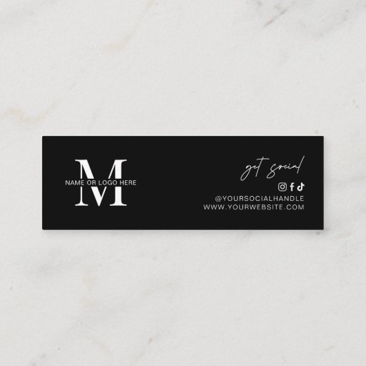 ミニマリストのビジネス企業のロゴDrinkバウチャー スキニー名刺 (裏面)