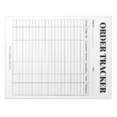 ミニマリストのビジネス注文トラッカー ノートパッド (正面)