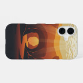 ミニマリストのビンテージ潜水艦の洞窟 iPhone 16ケース (裏面横)
