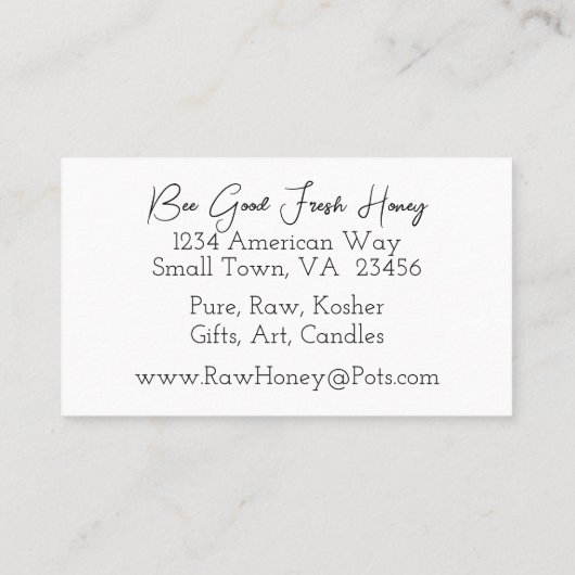 ミニマリストのビーとリースの養蜂家の名刺 名刺 (裏面)