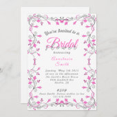 ミニマリストのピンクとグレーのブライダルシャワーの招待 セーブザデート (正面/裏面)